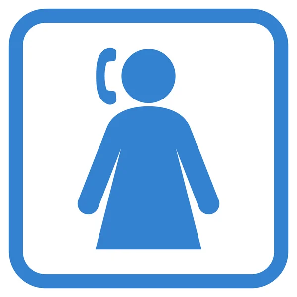Roeping vrouw Vector Icon In een Frame — Stockvector