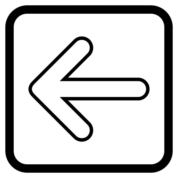 Afgeronde pijl links Vector Icon In een Frame — Stockvector