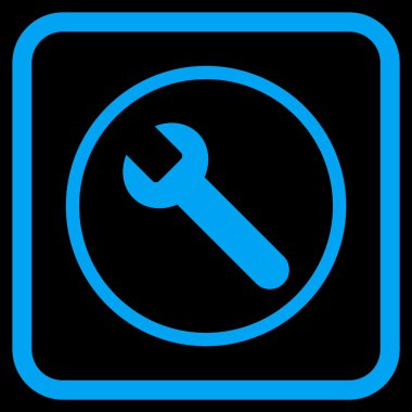 İngiliz anahtarı vektör simgesi bir çerçeve içinde