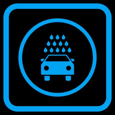 Oto yıkama vektör simgesi bir çerçeve içinde