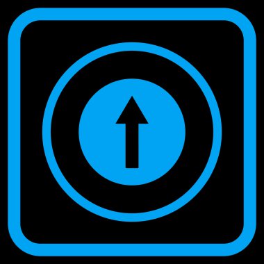 Bir çerçeve içinde yukarı yönlü ok vektör simgesi