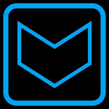 Vektör simgesi bir çerçeve içinde aşağı ok ucu