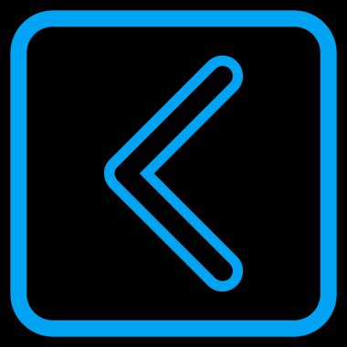 Ok ucu sol vektör simgesi bir çerçeve içinde