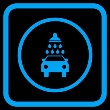 Oto yıkama vektör simgesi bir çerçeve içinde