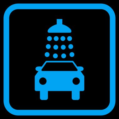 Oto yıkama vektör simgesi bir çerçeve içinde