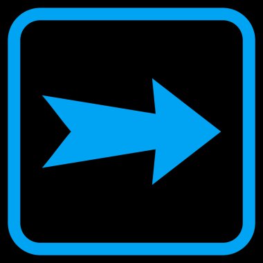 Ok sağ vektör simgesi bir çerçeve içinde