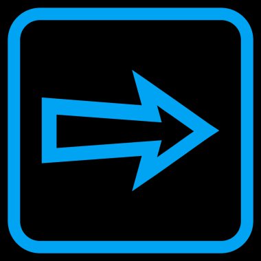 Ok sağ vektör simgesi bir çerçeve içinde