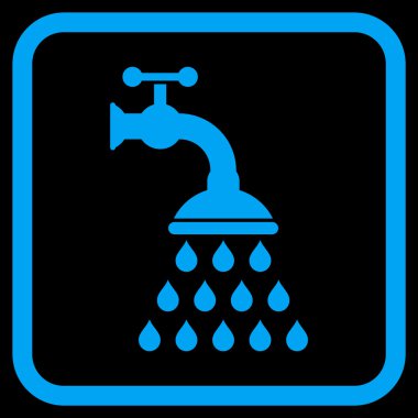 Duş musluk vektör simgesi bir çerçeve içinde