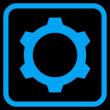 Dişli vektör simgesi bir çerçeve içinde