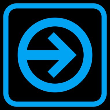 Yöne doğru vektör simgesi bir çerçeve içinde