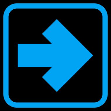 Ok sağ vektör simgesi bir çerçeve içinde