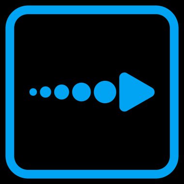 Ok sağ vektör simgesi bir çerçeve içinde