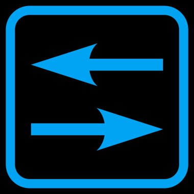 Yatay Exchange oklar bir çerçeve içinde simge vektör