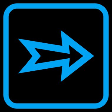 Ok sağ vektör simgesi bir çerçeve içinde