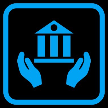 Banka hizmet vektör simgesi bir çerçeve içinde