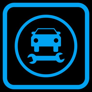 Araba tamir vektör simgesi bir çerçeve içinde