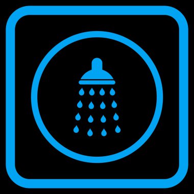 Duş vektör simgesi bir çerçeve içinde