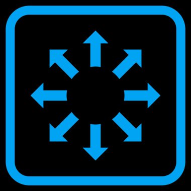 Genişletin okları vektör simgesi bir çerçeve içinde