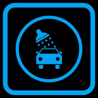 Oto yıkama vektör simgesi bir çerçeve içinde