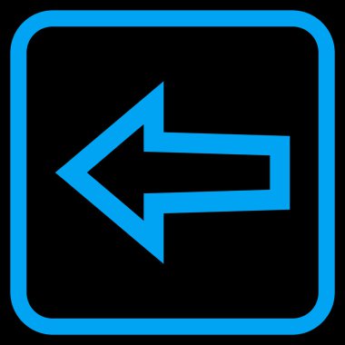 Ok sol vektör simgesi bir çerçeve içinde