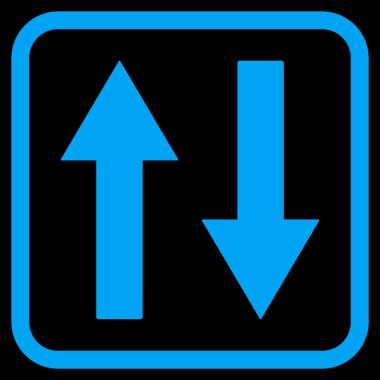 Dikey Çevir ok simge bir çerçeve içinde vektör