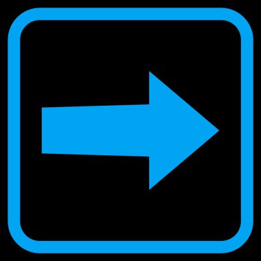 Ok sağ vektör simgesi bir çerçeve içinde