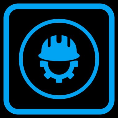 Geliştirme işçisi vektör simgesi bir çerçeve içinde