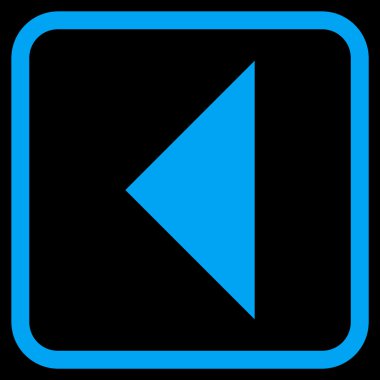 Ok ucu sol vektör simgesi bir çerçeve içinde