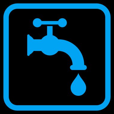 Su dokunun vektör simgesi bir çerçeve içinde