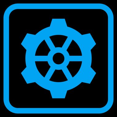 Dişli vektör simgesi bir çerçeve içinde