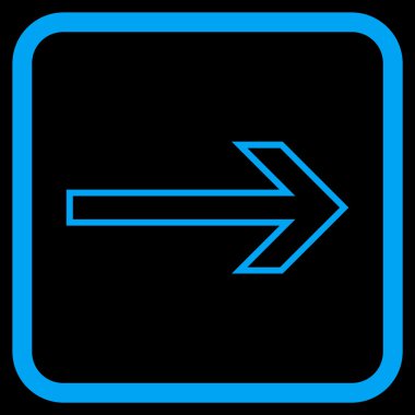 Ok sağ vektör simgesi bir çerçeve içinde