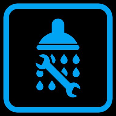 Duş sıhhi tesisat vektör simgesi bir çerçeve içinde