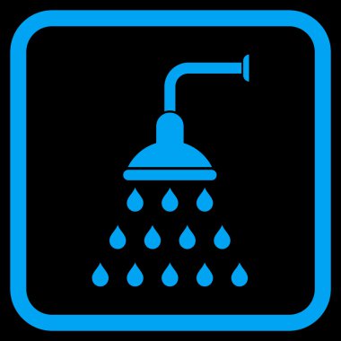 Duş vektör simgesi bir çerçeve içinde