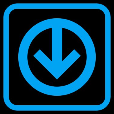 Vektör simgesi bir çerçeve içinde aşağı yön