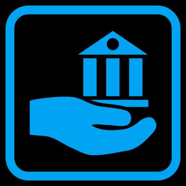 Banka hizmet vektör simgesi bir çerçeve içinde