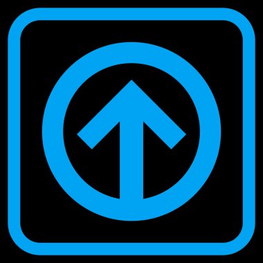 Yön yukarı vektör simgesi bir çerçeve içinde