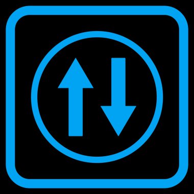 Dikey Çevir ok simge bir çerçeve içinde vektör