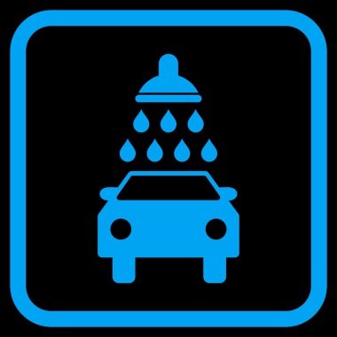 Oto yıkama vektör simgesi bir çerçeve içinde