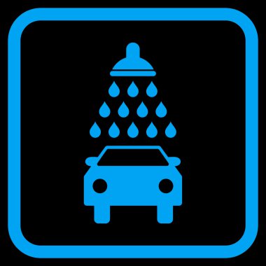 Araba duş vektör simgesi bir çerçeve içinde