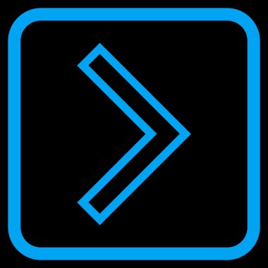 Ok ucu doğru vektör simgesi bir çerçeve içinde