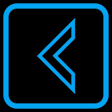 Ok ucu sol vektör simgesi bir çerçeve içinde