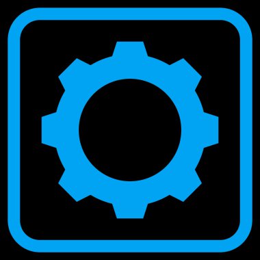 Dişli vektör simgesi bir çerçeve içinde