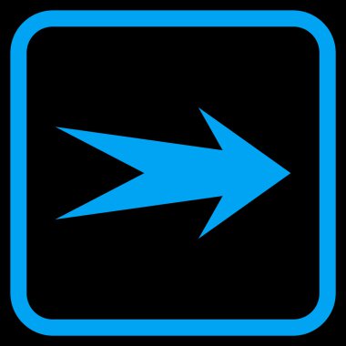 Ok sağ vektör simgesi bir çerçeve içinde