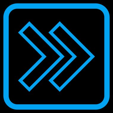 Üst karakter doğru vektör simgesi bir çerçeve içinde