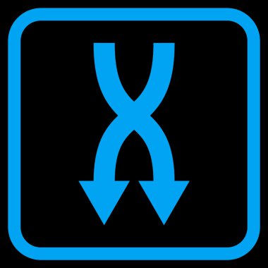 Vektör simgesi aşağı okları bir çerçevede shuffle