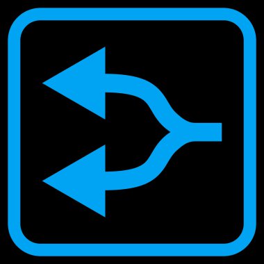 Split oklar sol vektör simgesi bir çerçeve içinde