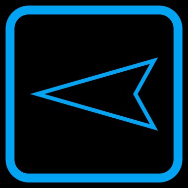 İşaretçi sol vektör simgesi bir çerçeve içinde