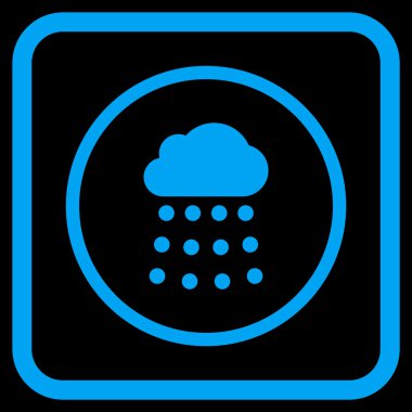 Yağmur bulutu vektör simgesi bir çerçeve içinde