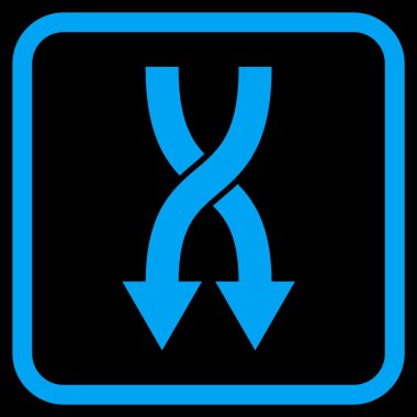 Vektör simgesi aşağı okları bir çerçevede shuffle