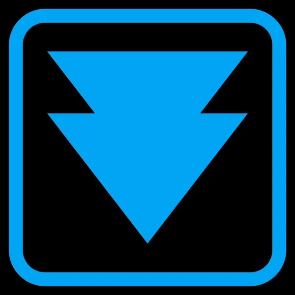 Vektor-Symbol in einem Rahmen nach unten verschieben — Stockvektor